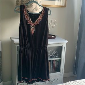 WHBM black embroidered dress